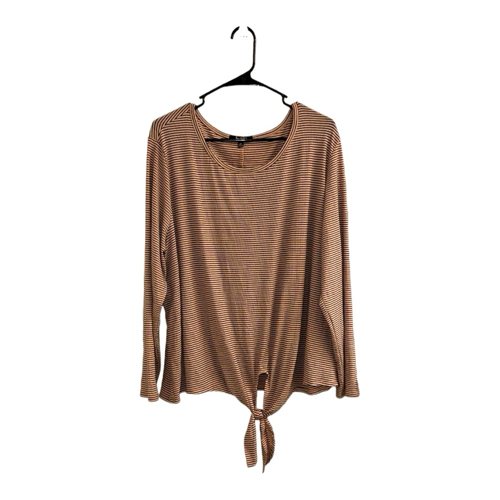 Brand‎ New Without Tag Plus Size Peach And Black Stripe Top Size 3X